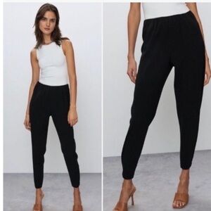 Aritzia Bavarian Black Ankle Cropped Jogger Pants